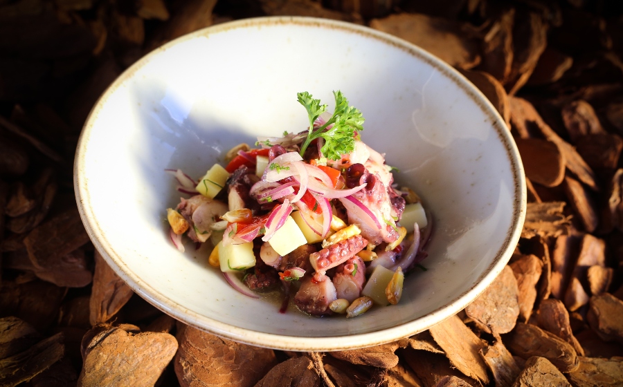 Ceviche de Pulpo, prato do delivery do Taypá, em Brasília