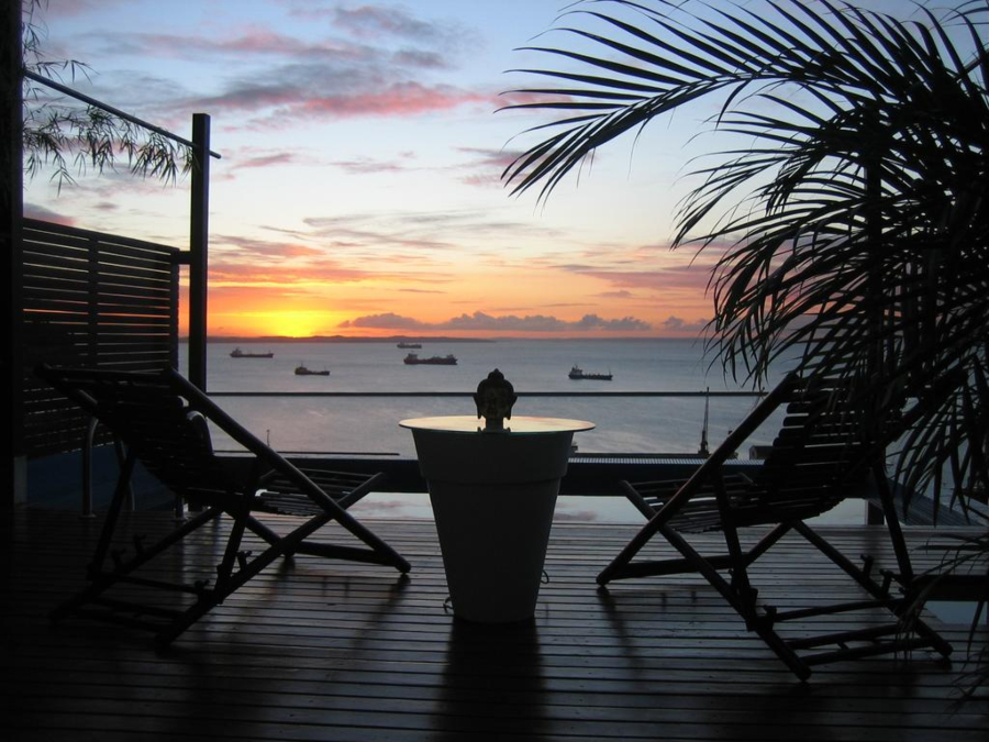 Vista para Baía de Todos os Santos da Top Suíte do Aram Yami, em Salvador