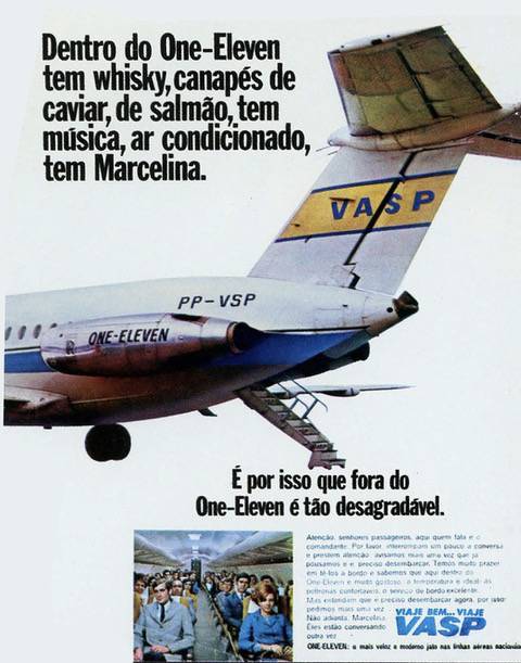 foto da propaganda da vasp BAC One Eleven 